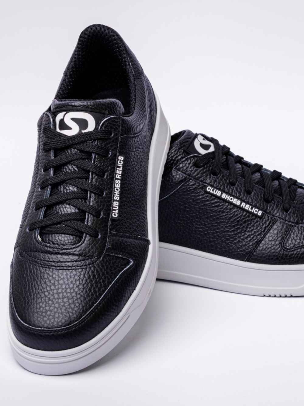 Club Shoes Relics Men Premium Leather Sneaker "Black-White Premium"